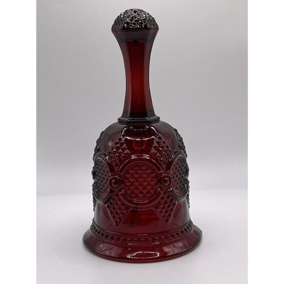 Vintage Avon Cape Cod Ruby Red Glass Bell, 6 3/4" Tall x 3 1/2" Diameter - Picture 1 of 4